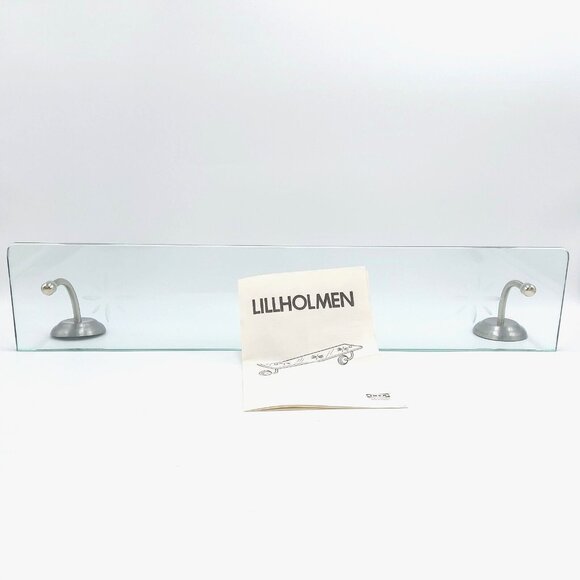 IKEA LILLHOLMEN Glass Wall Shelf With Brushed Aluminum Mounts-400.741.69 - Picture 1 of 10